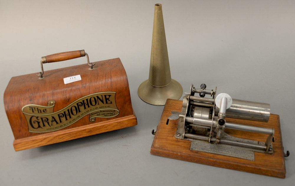 Appraisal: The Graphophone Eastern talking machine co cylinder phonograph with approximately