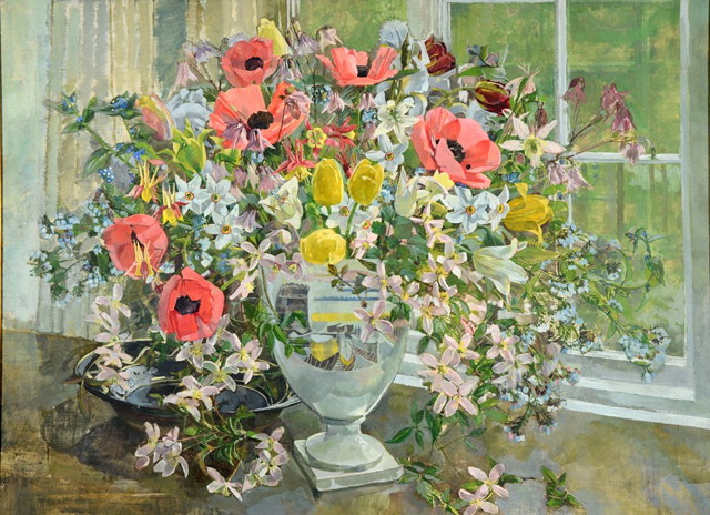 Appraisal: TH CENTURY SCHOOLStill life of poppies and other flowers oils