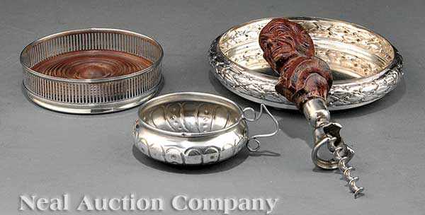 Appraisal: A Group of Sterling Silver and Silverplate Wine Items including