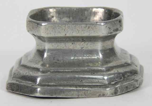 Appraisal: A pewter octagonal trencher salt cm diameter