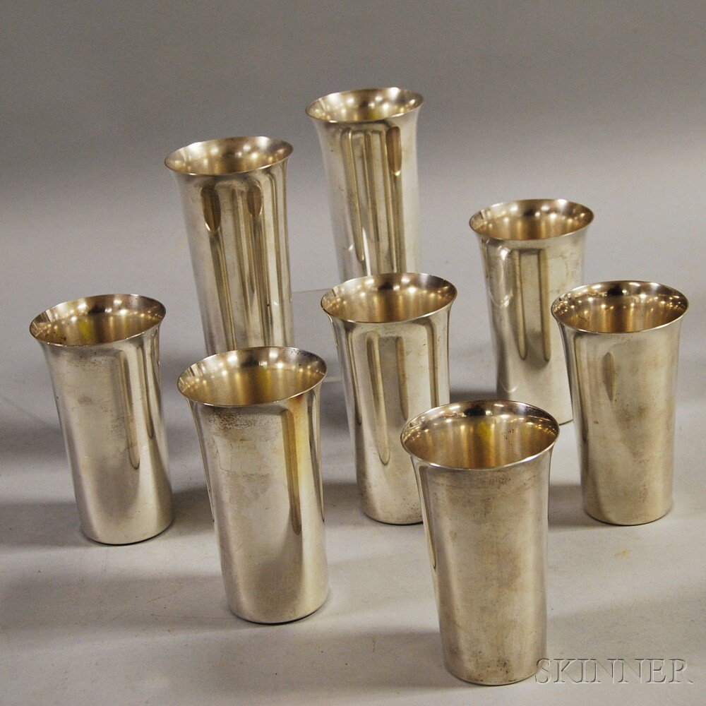 Appraisal: Eight Sterling Silver Julep Cups Manchester Silver Co ht in