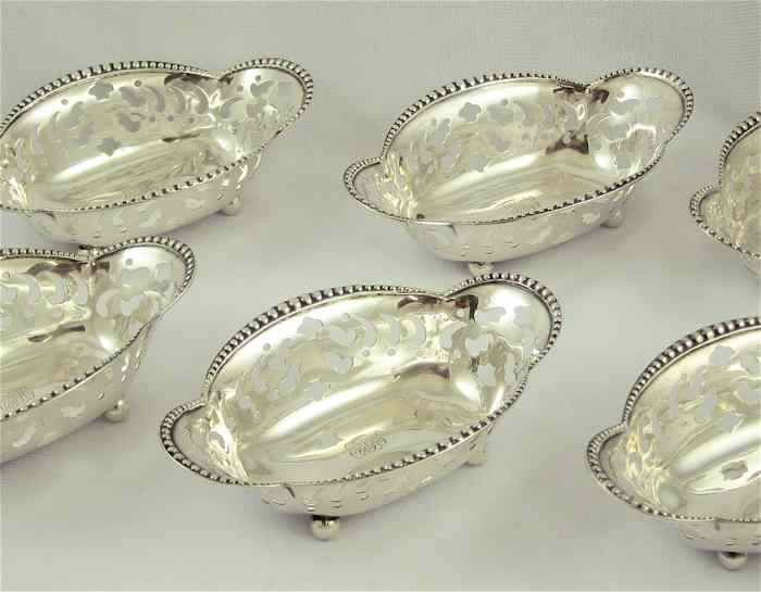 Appraisal: SET OF SIX TIFFANY CO STERLING NUT BOWLS pattern c