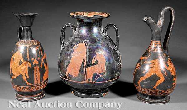 Appraisal: A Group of Three Grand Tour Ceramic Vessels in the