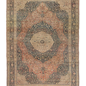 Appraisal: A Hadji Jalili Tabriz Wool Rug Late th Century feet