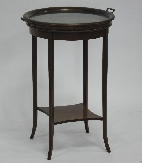 Appraisal: An Edwardian mahogany and inlaid tray-top table cm diameter