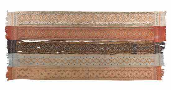 Appraisal: A Collection of Five Persian Flatweave Tent Bands each with