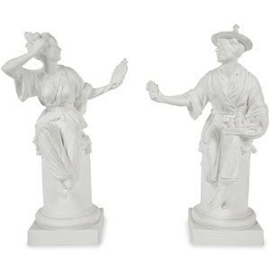 Appraisal: A Pair of Royal Worcester Porcelain Chinoiserie Figures Height of