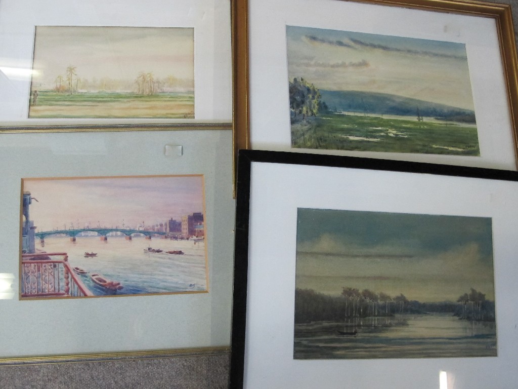 Appraisal: Lot comprising four watercolours all initialled