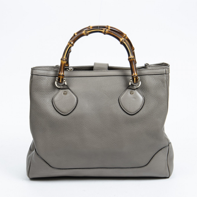 Appraisal: Gucci Diana Bamboo Top Handle Handbag in taupe grained calf