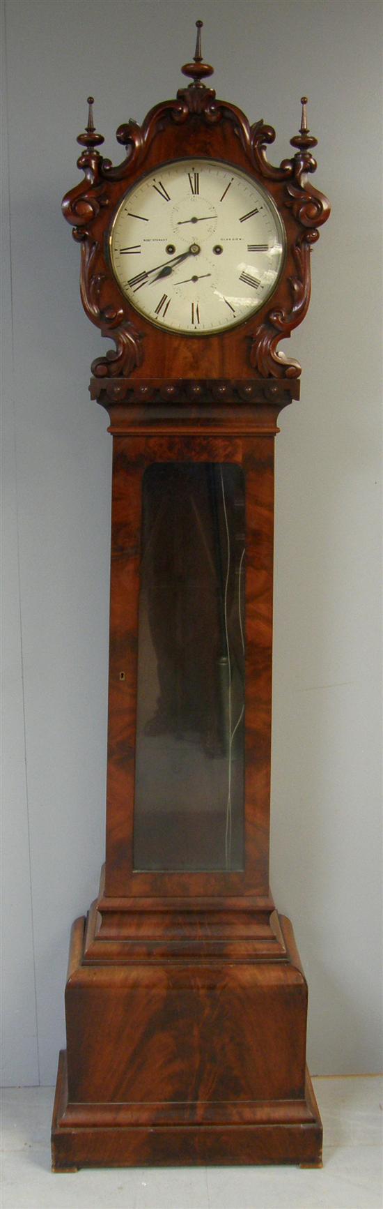 Appraisal: Early th century mahogany Scottish eight day longcase clock by