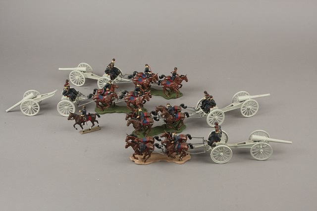 Appraisal: Lot of sets French Artillery limbers guns horses and riders