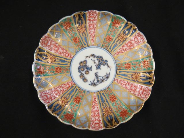 Appraisal: Japanese Imari Porcelain Dish signed scalloped excellent