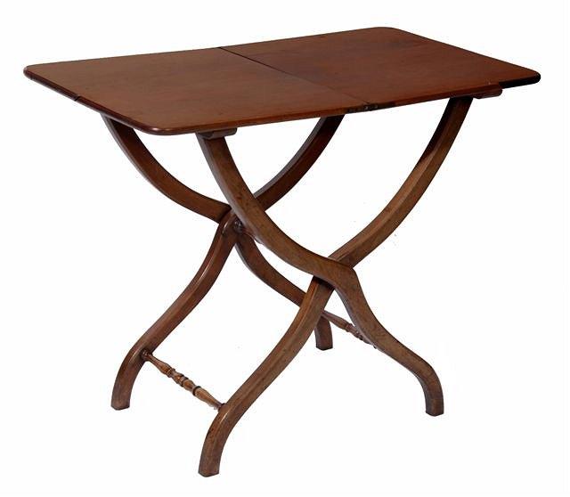 Appraisal: A TH CENTURY MAHOGANY FOLDING CAMPAIGN TABLE with rectangular top