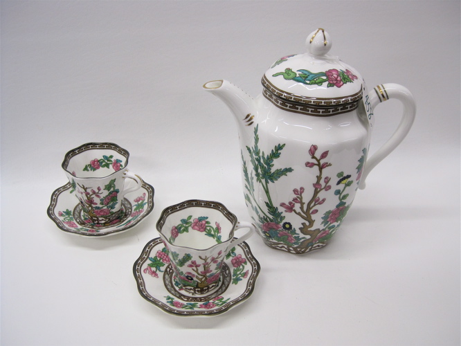 Appraisal: ENGLISH COALPORT PORCELAIN COFFEE SET pieces in The Indian Tree