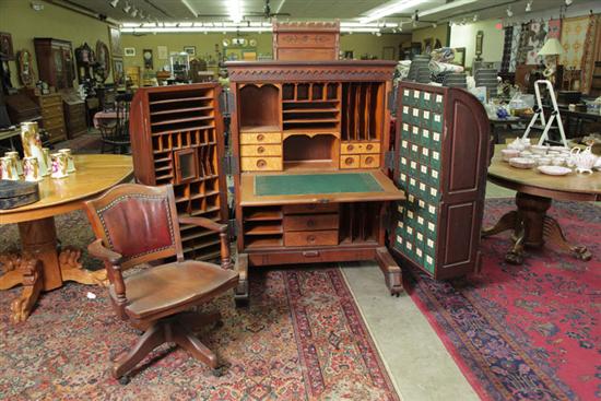 Appraisal: WOOTON DESK Standard grade desk consisting of walnut birdseye maple