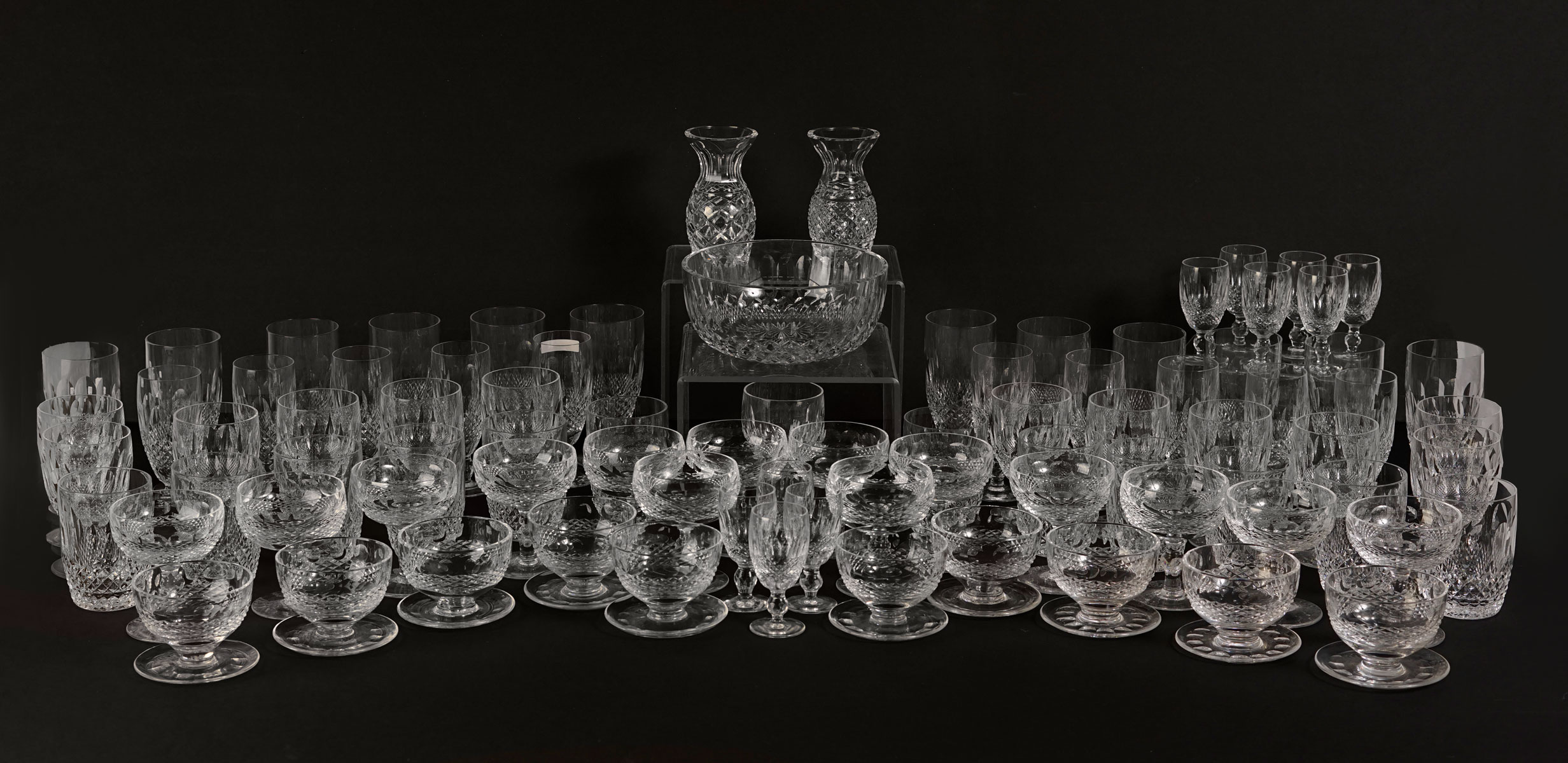 Appraisal: PC WATERFORD ''COLLEEN'' CRYSTAL COLLECTION Comprising Vases Center bowl Dessert