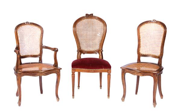 Appraisal: A group of four Louis XV style chairs comprising one