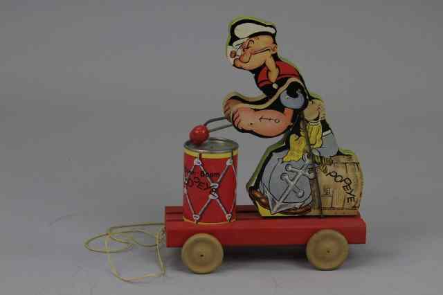 Appraisal: POPEYE Fischer Price c No boom boom drum on platform