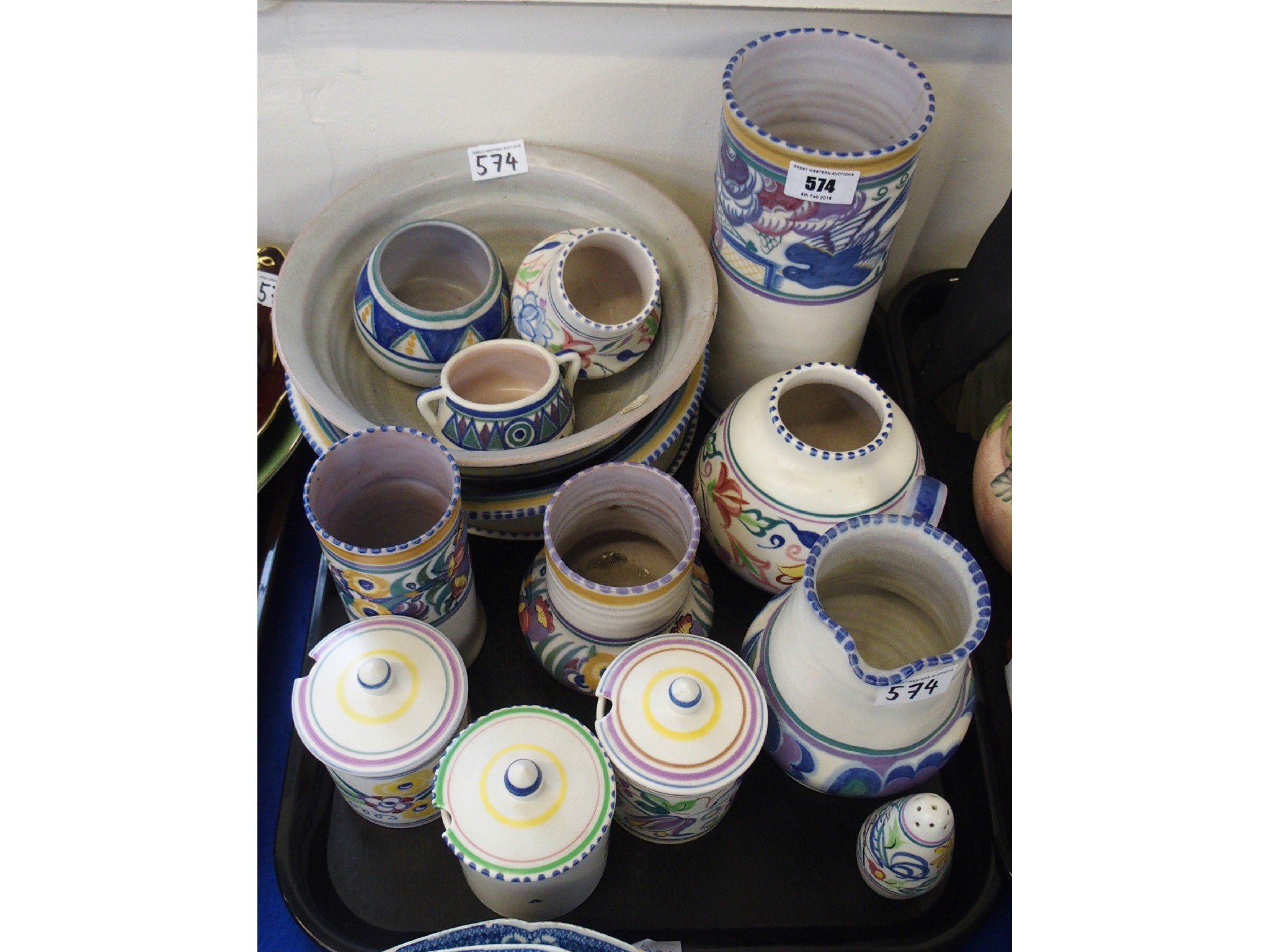 Appraisal: Assorted Carter Stabler Adam and Poole Pottery items including preserve