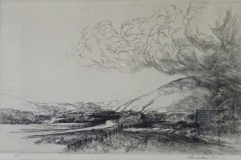 Appraisal: Arthur Millier Santa Ynez River Etching Signed Arthur Millier Santa