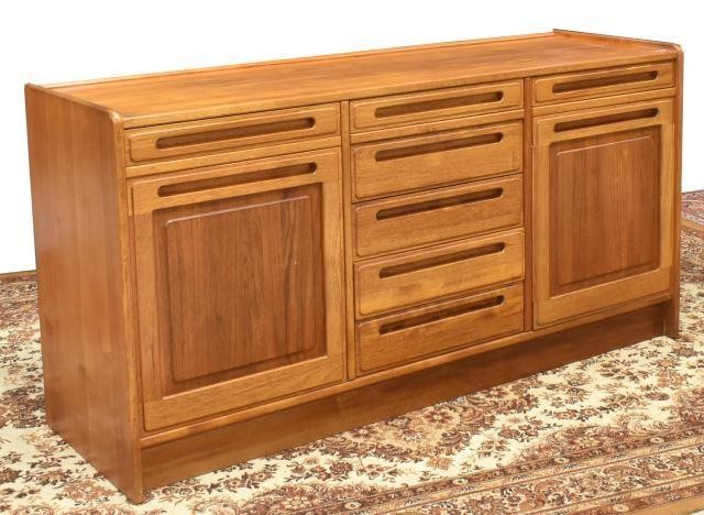 Appraisal: Danish mid-century modern teakwood sideboard c s rectangular case fitted