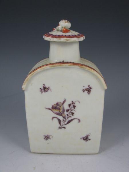 Appraisal: Chinese Export Porcelain Tea Caddy th c old tape label