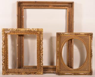 Appraisal: Lot of Three Antique Gilt Frames Largest measures Image size