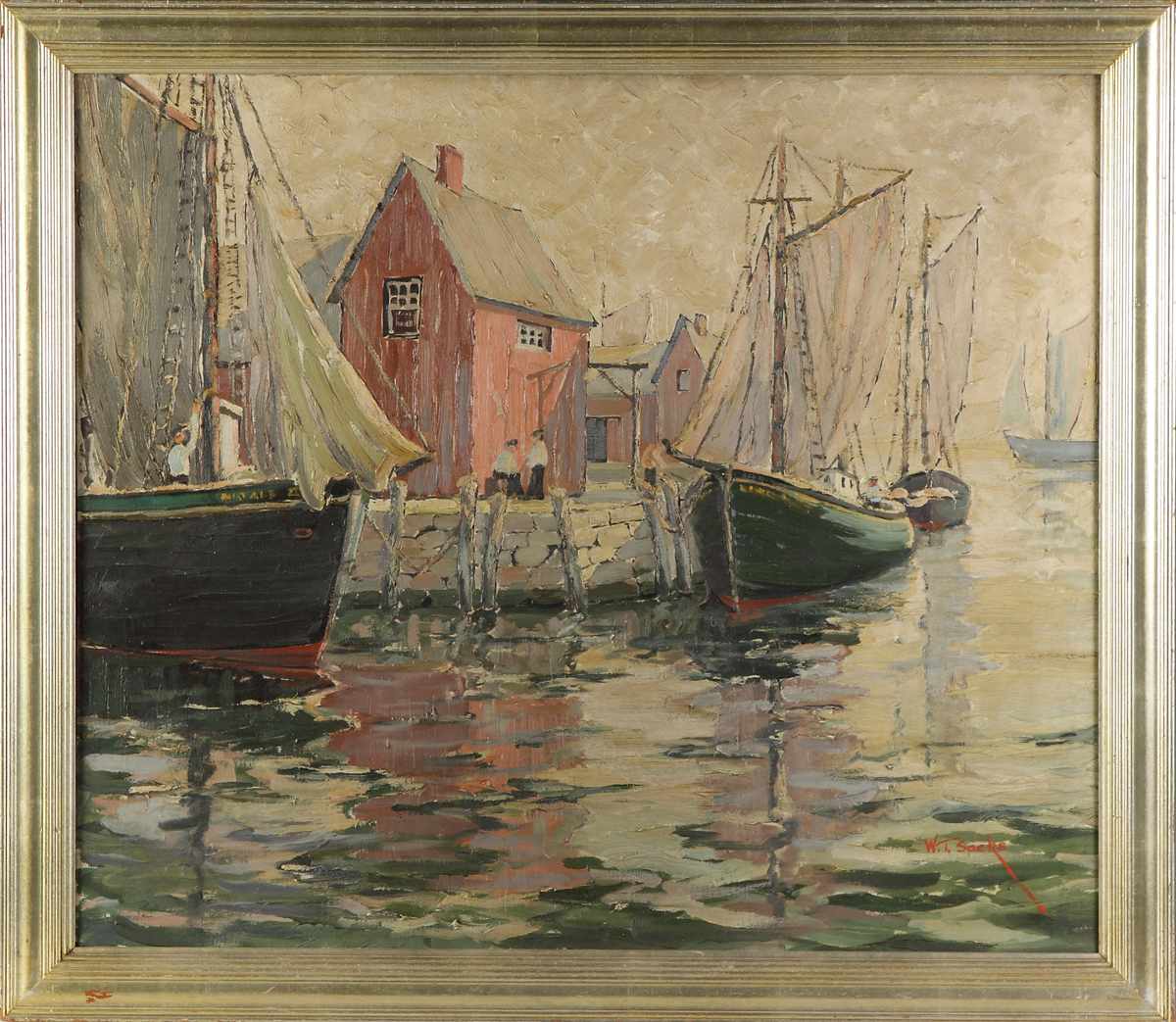 Appraisal: Walter Thomas Sacks American - Harbor scene Sgn Lower right