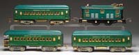 Appraisal: AMERICAN FLYER STANDARD GAUGE ELECTRIC LOCO AND THREE PASSENGER CARS