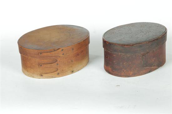 Appraisal: TWO PANTRY BOXES American nd half- th century bentwood One