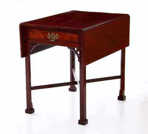 Appraisal: Philadelphia Chippendale mahogany Pembroke table circa rectangular top with two