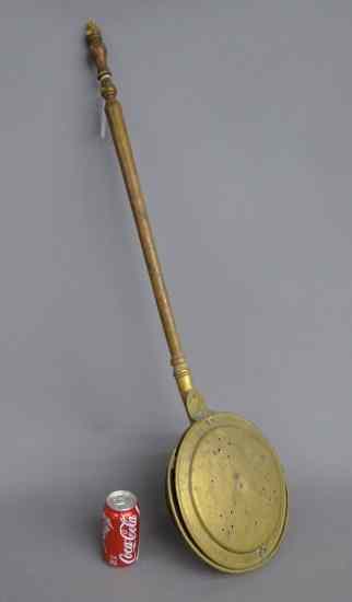 Appraisal: th c brass bedwarmer '' Length