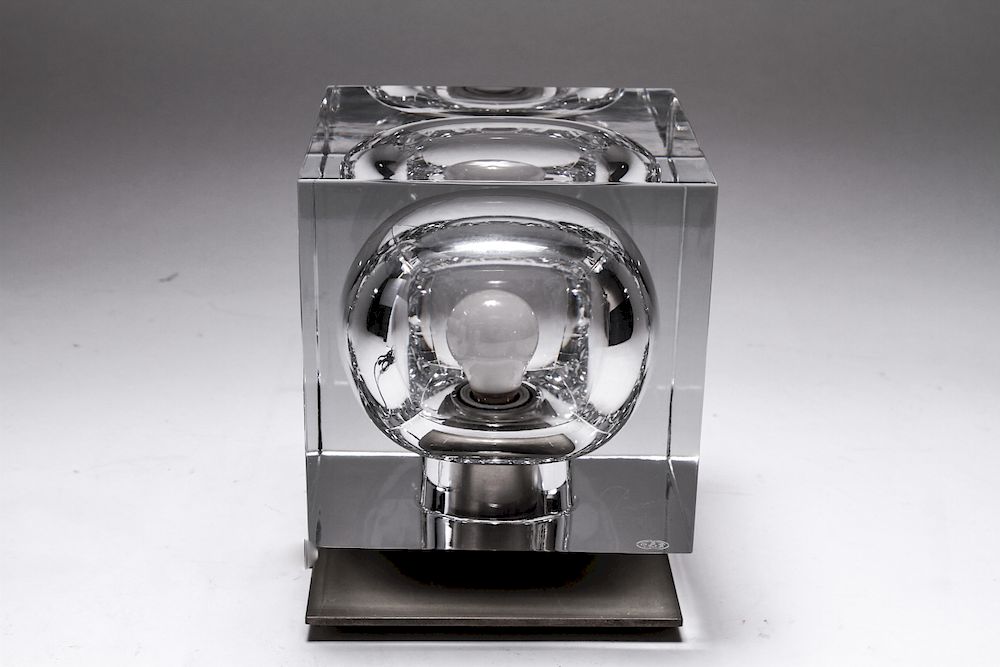 Appraisal: Robert Rigot for Baccarat Crystal Cube Lamp Robert Rigot French