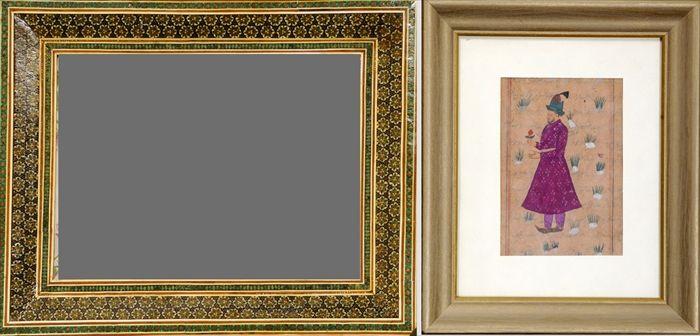 Appraisal: Persian Miniature Painting Matted and framed Together with an Indian