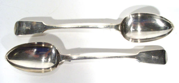 Appraisal: Pair of Victorian silver basting spoons Exeter