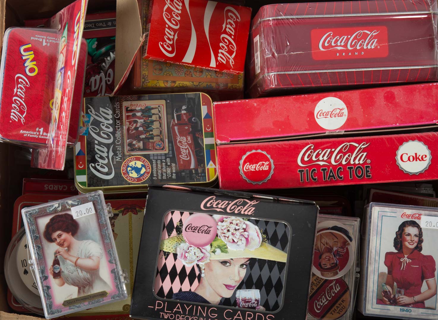 Appraisal: Box of Coca-Cola playing cards and trading cards Undernumber