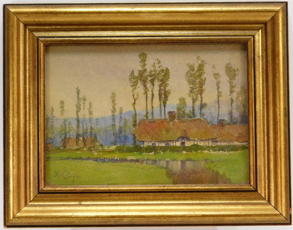 Appraisal: HEZEKIAH DYER IMPRESSIONIST LANDSCAPE WC PAINTING Rhode Island - Depicts