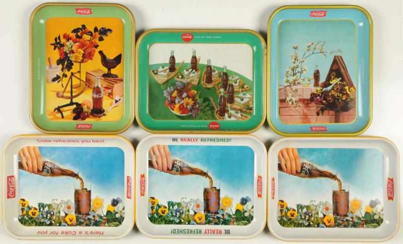 Appraisal: Lot of s Coca-Cola Serving Trays Condition Near Mint Size