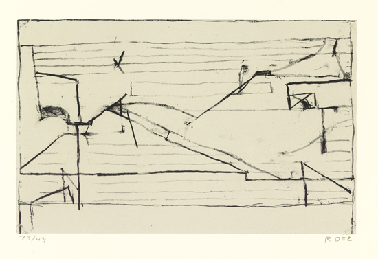 Appraisal: RICHARD DIEBENKORN Untitled Lithograph printed in black with a light