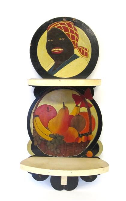 Appraisal: Painted and incised Aunt Jemima two-tier shelfdated at back