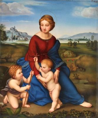 Appraisal: A KPM Porcelain Plaque of The Madonna of the Meadow