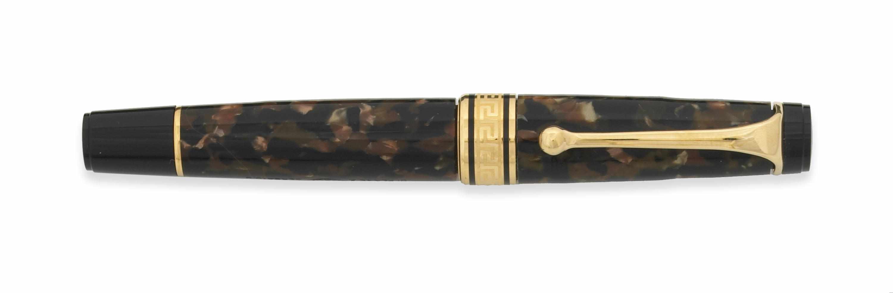 Appraisal: AURORA Optima Fountain Pen Fountain pen Brown marbled celluloid Uncommon