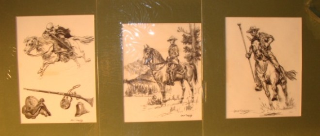 Appraisal: American - THREE BOOK ILLUSTRATIONS Horsemen of the World by