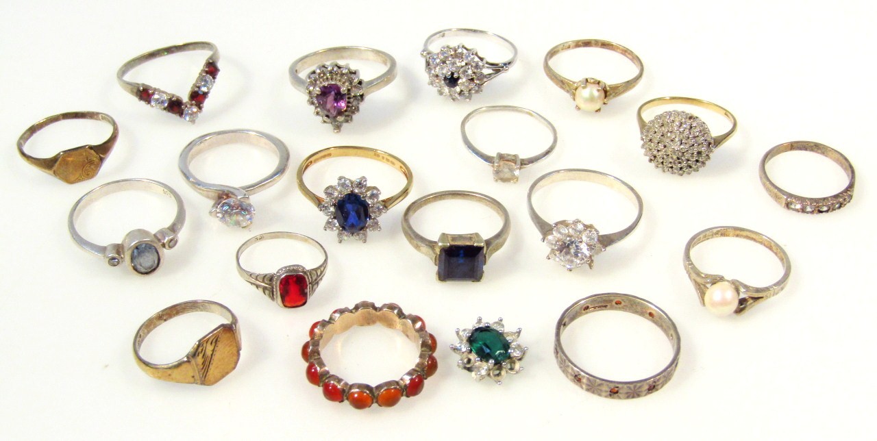 Appraisal: Various dress rings to include signet ring size N quantity