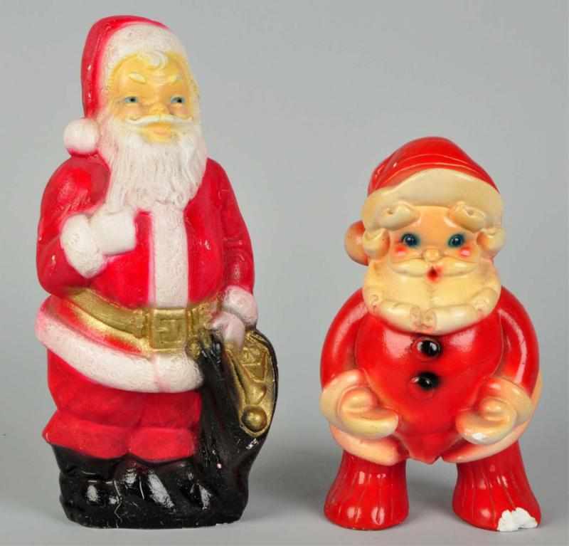 Appraisal: Lot of Chalkware Santa Claus Banks One depicts Santa holding