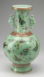 Appraisal: Chinese porcelain vase butterflies and flowers h Chinese porcelain vase