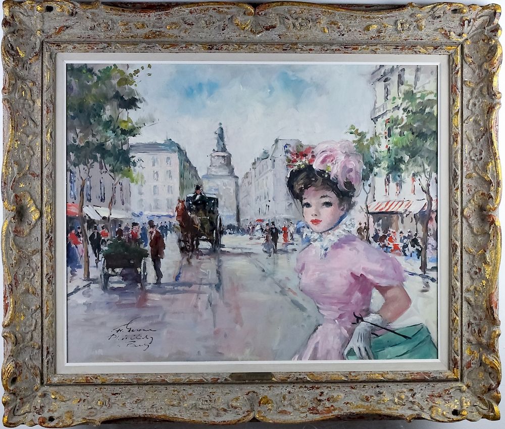 Appraisal: Francois Gerome - French Cityscape Painting Signed original oil on