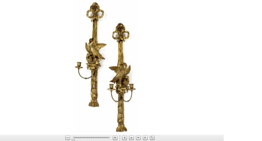 Appraisal: Fine Pair of George III carved giltwood wall sconces the