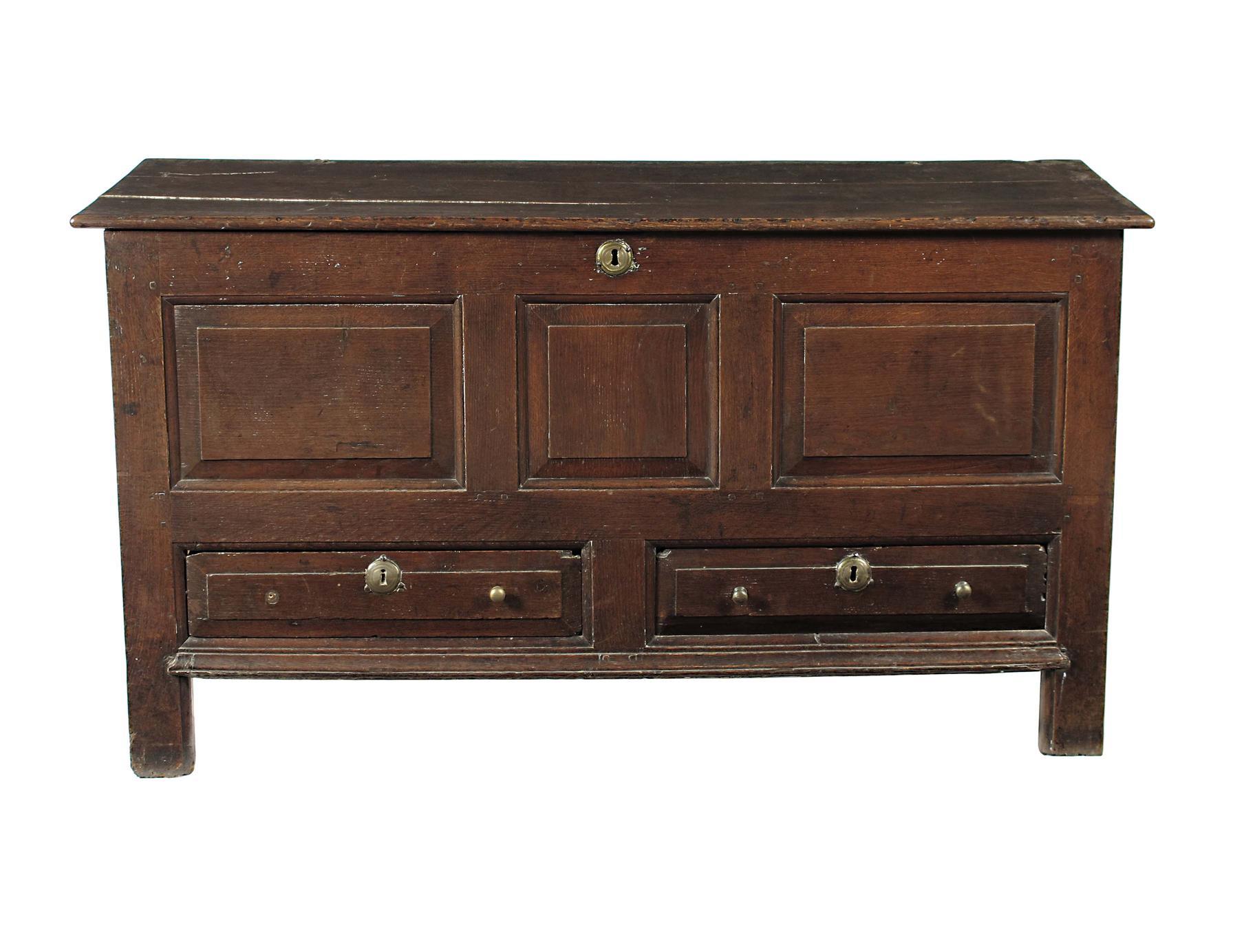 Appraisal: A George II oak mule chest