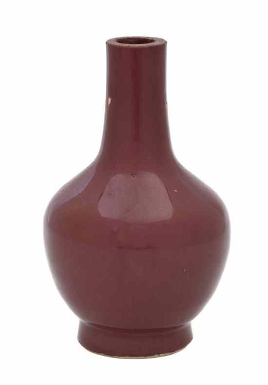 Appraisal: A Chinese Porcelain Baluster Vase likely th century having oxblood